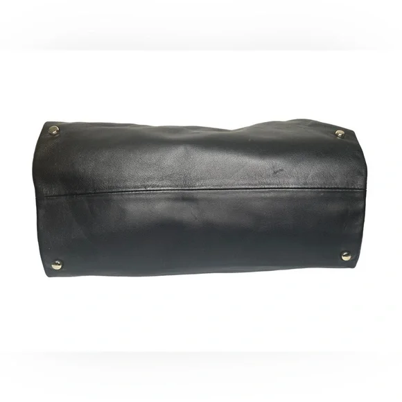 Kate Spade New York Top Handle black leather Bag Turn-Lock Closure at Top - Picture 9 of 16